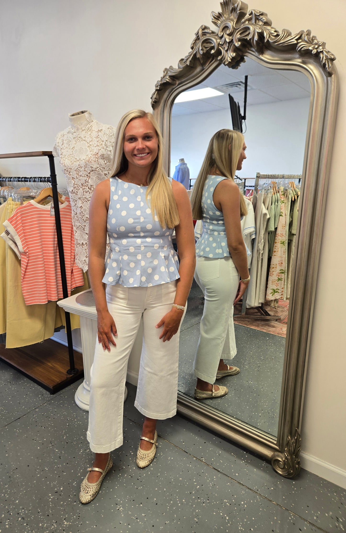 Bella Bleu Peplum Top