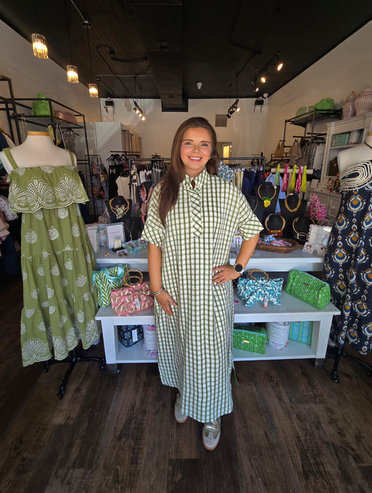 Olive Grove Midi Dress