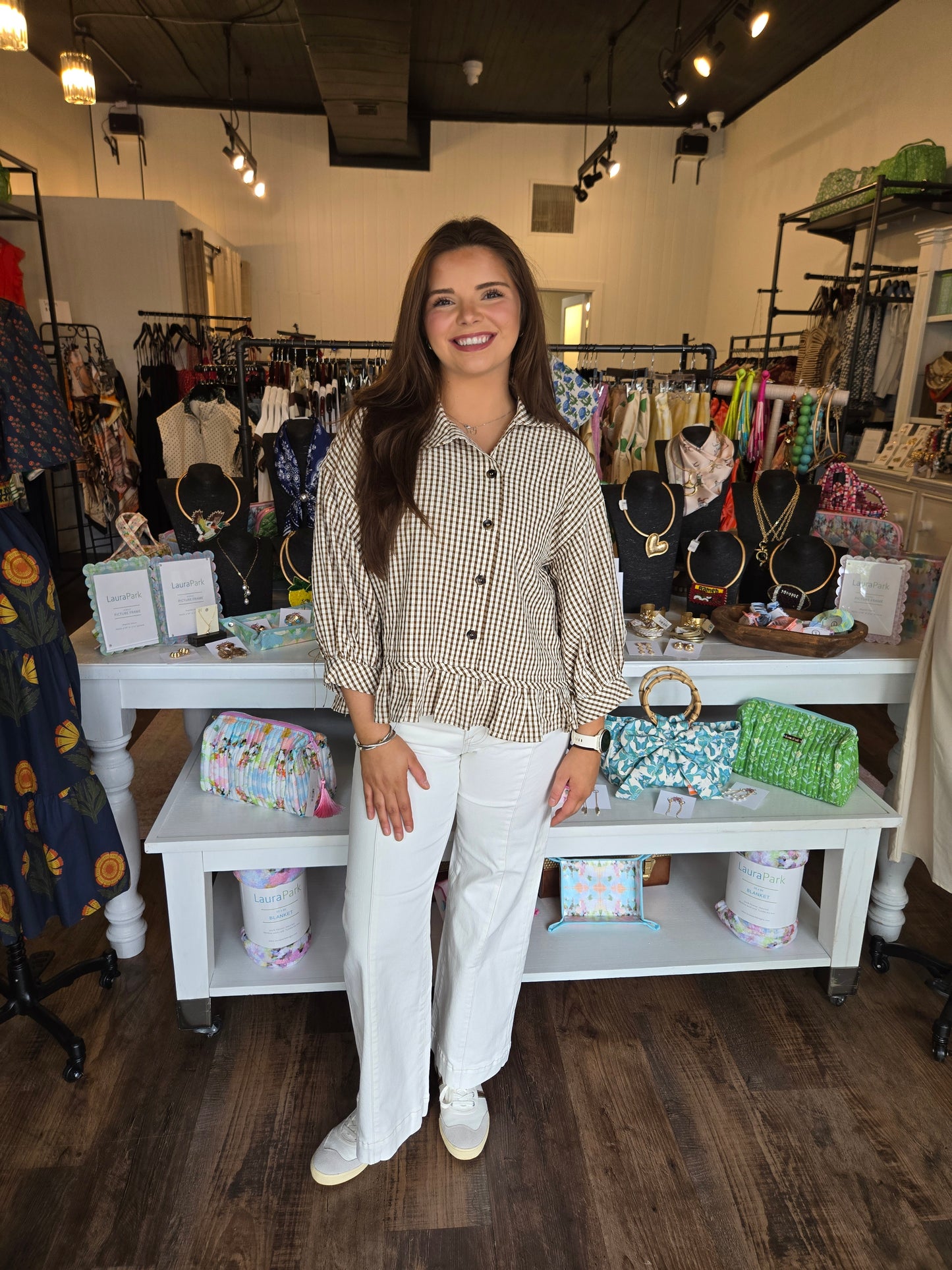 Asymmetrical Gingham Button Down