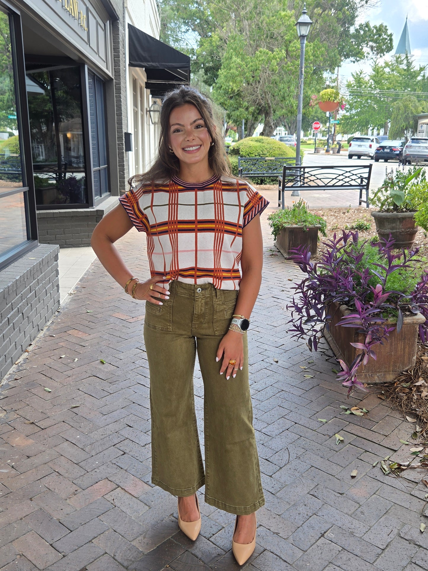 Autumn Plaid Sweater Top