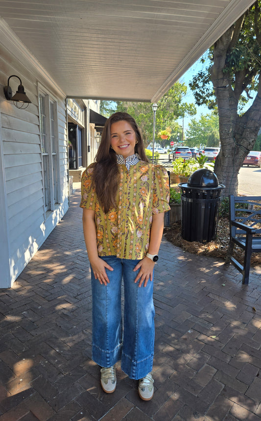 Floral Short Sleeve Blouse