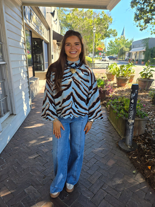 Animal Print Sweater Top