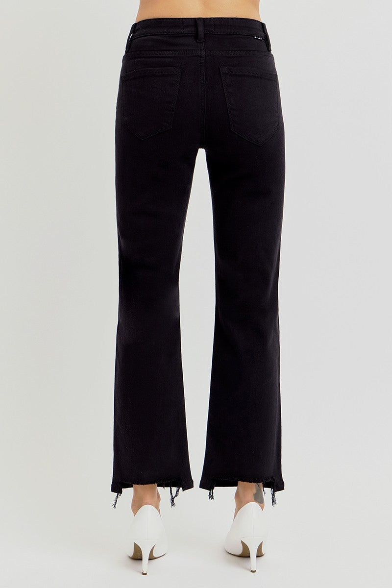 Black High Rise Cropped Jeans