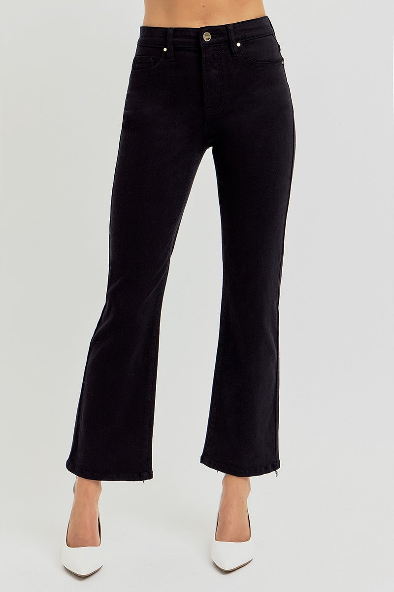 Black High Rise Cropped Jeans
