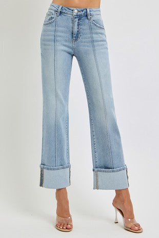 Risen High Rise Cuffed Jeans