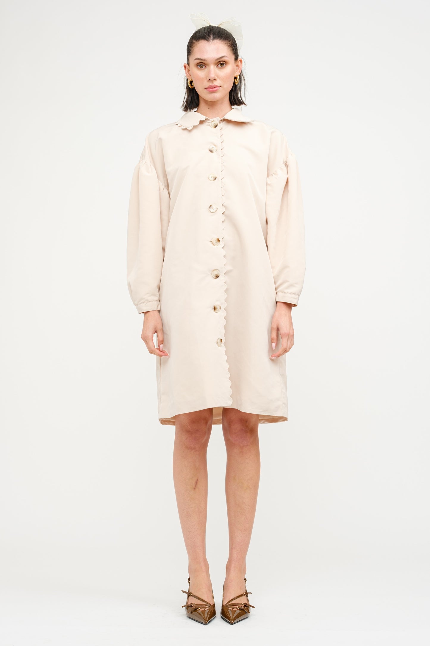 Milo Scalloped Trench Coat