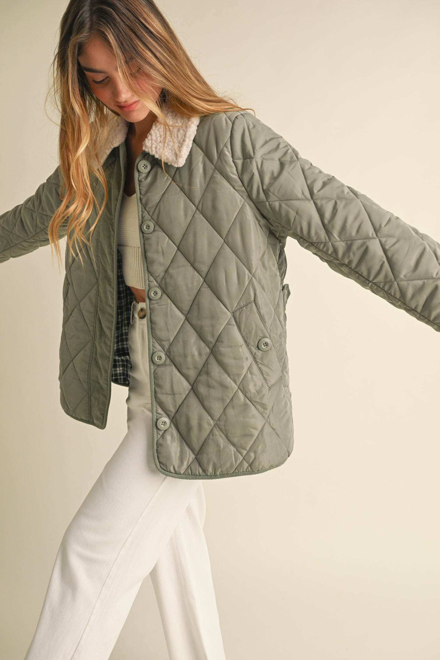 Collared Quilted Jacket