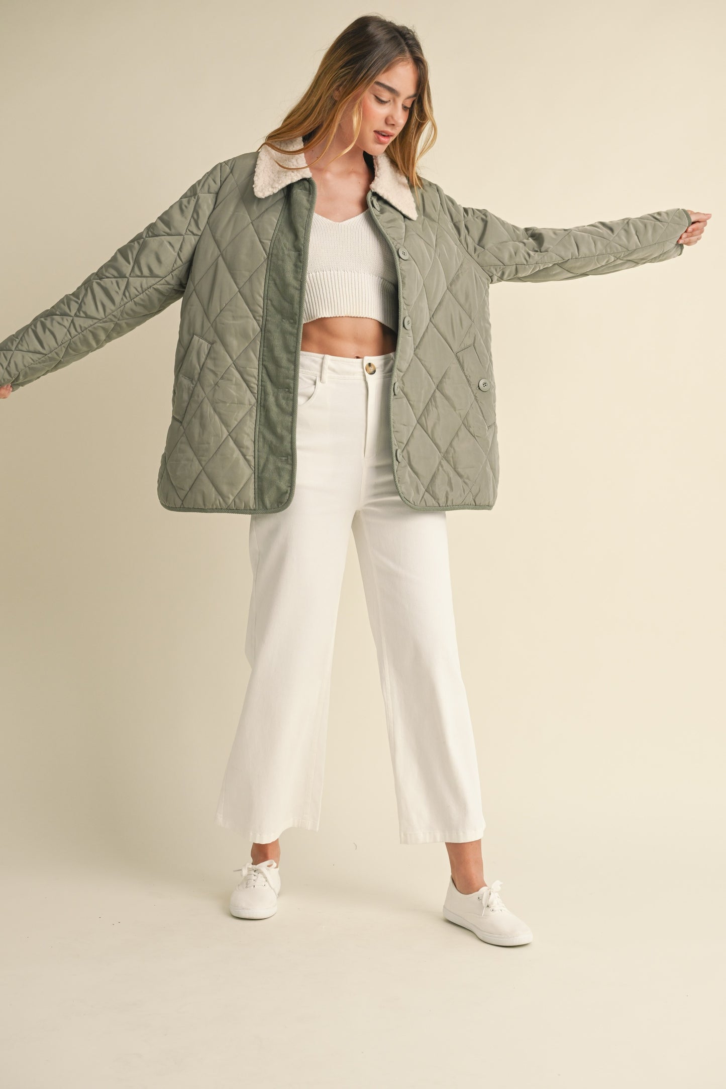 Collared Quilted Jacket