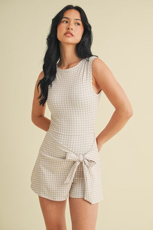 Point Taken-Athletic Romper-Gingham