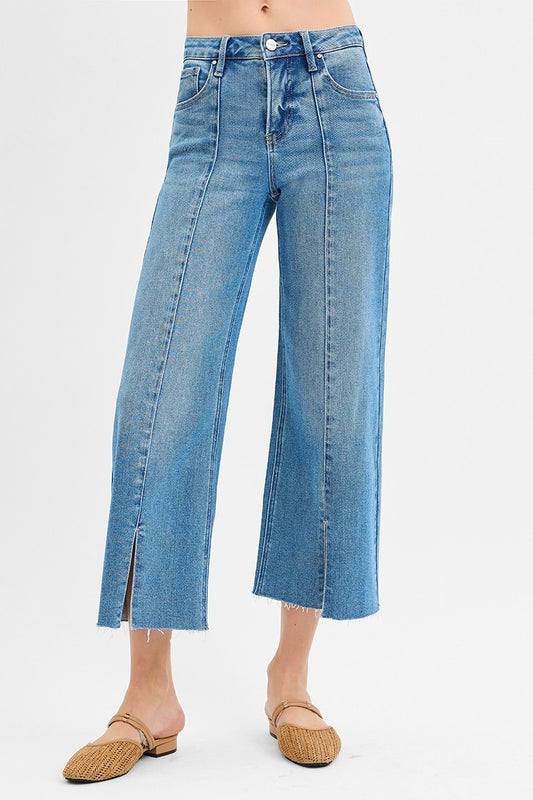 Tummy Control Front Slit Jeans