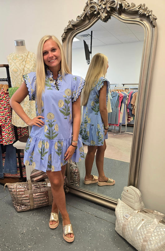 Scalloped Trim Dress