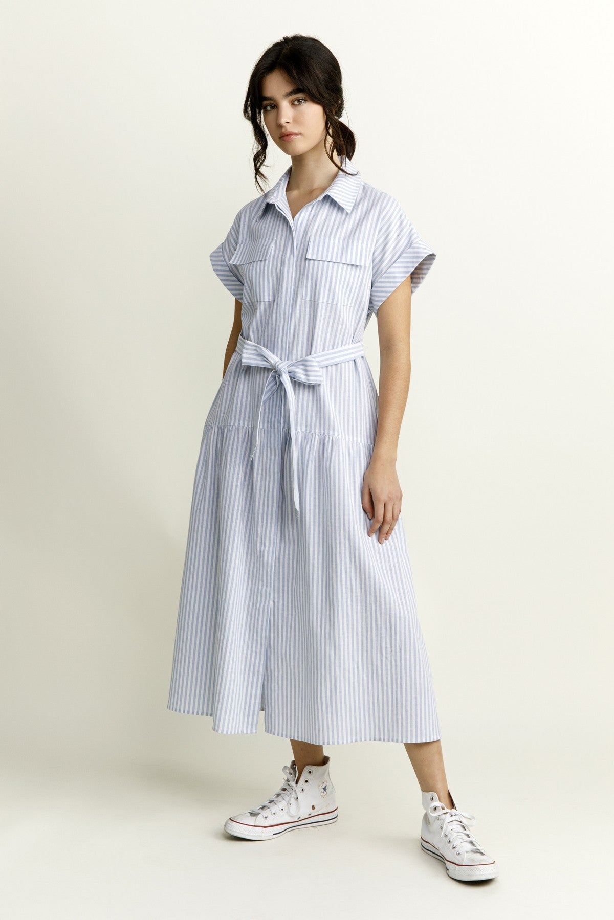 "Lunch Date" Striped Maxi