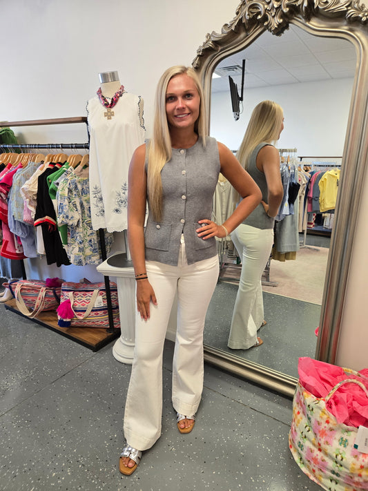 Crystal Button Sweater Vest