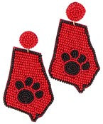 georgia bulldogs gameday beaded red and black earrings 