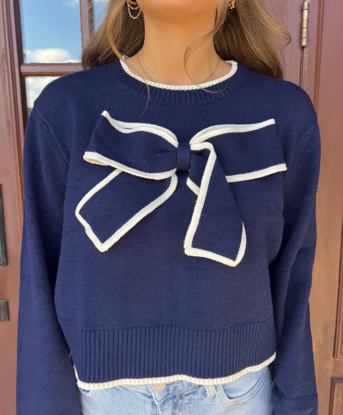 Believe In Me- Bow Sweater