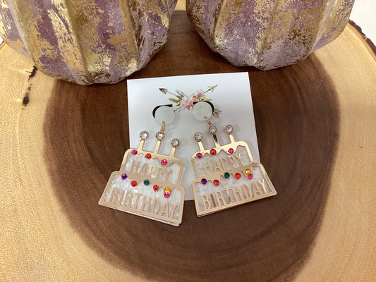 Acrylic Birthday Earrings