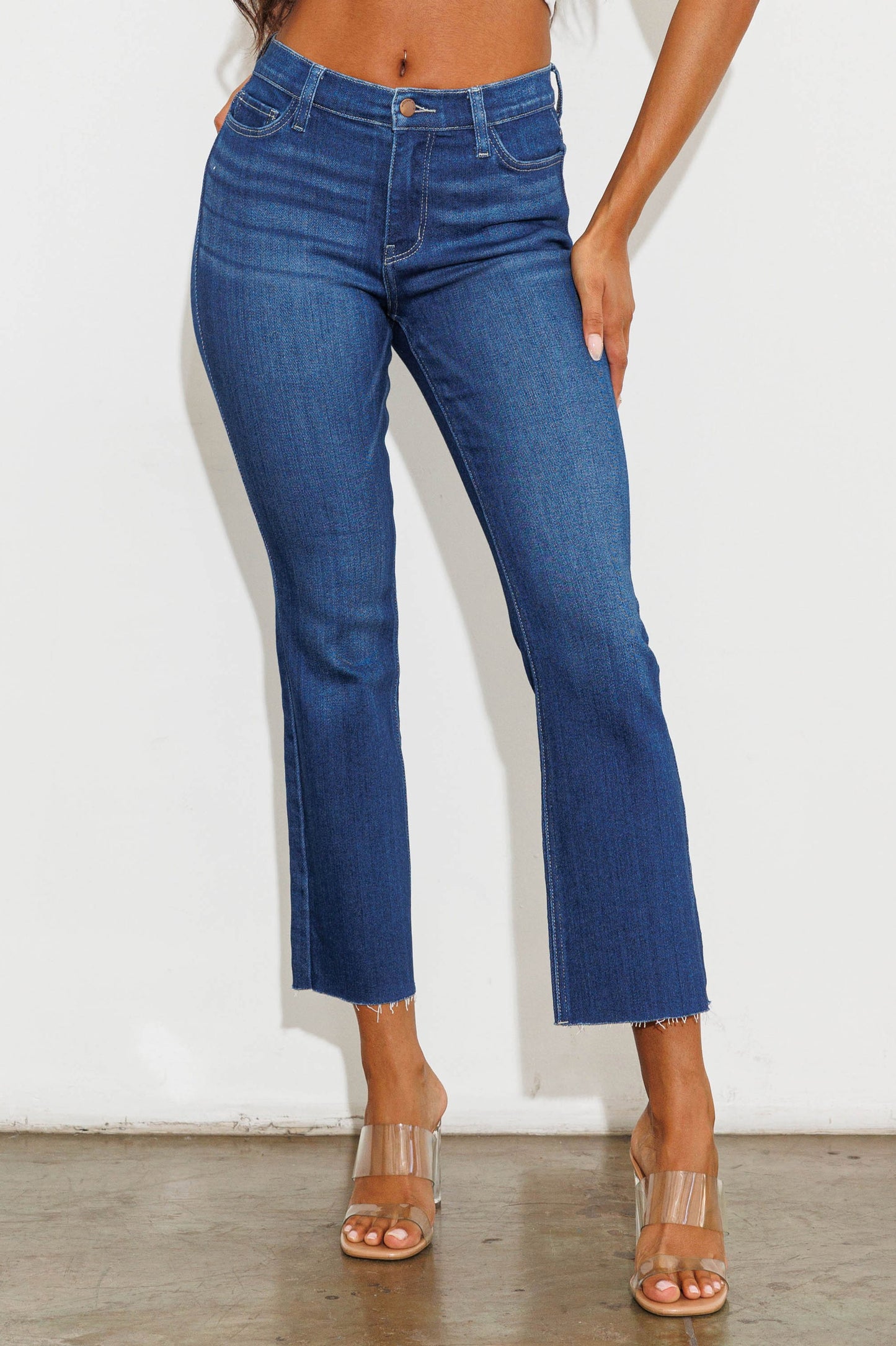 The Kelcey- Dark Washed Cropped Jeans