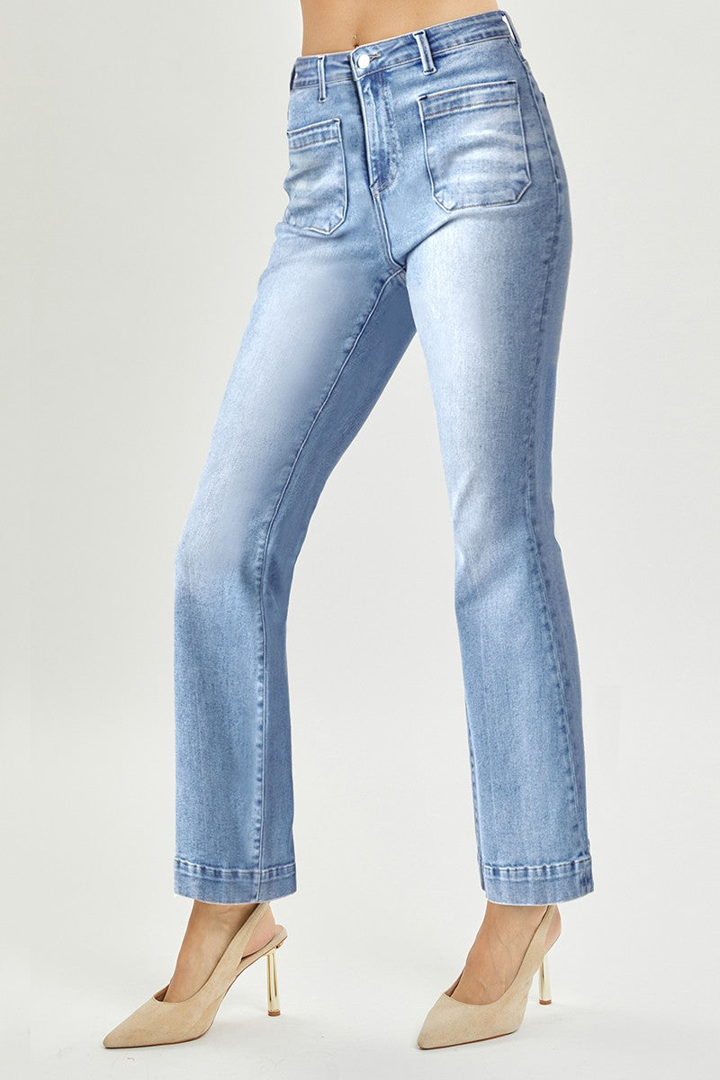 High Rise Pocket Patch Jeans