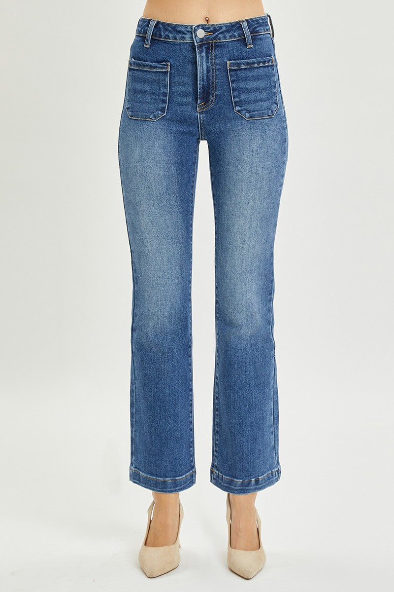 High Rise Pocket Patch Jeans