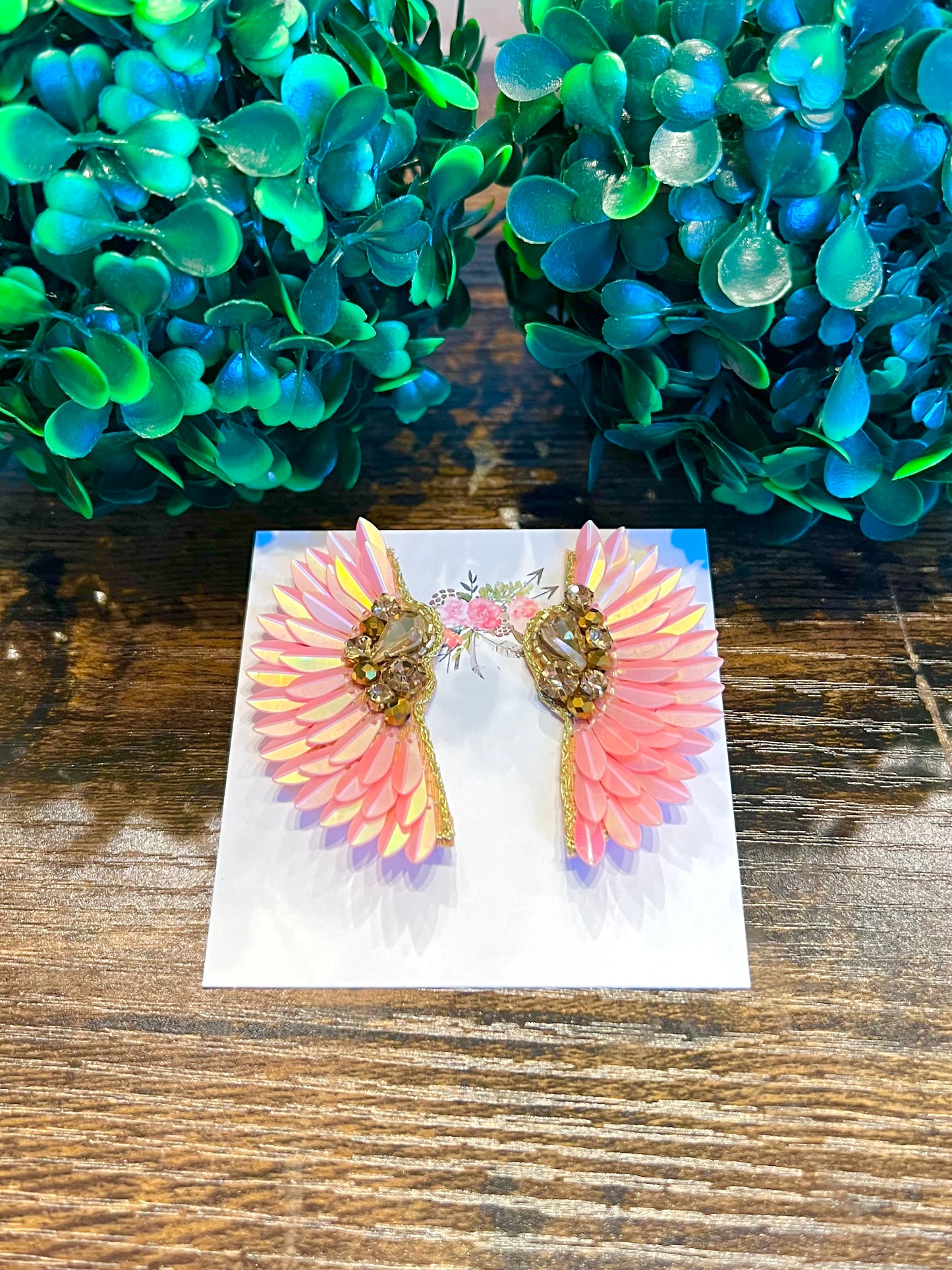 Bead & Wing Earrings