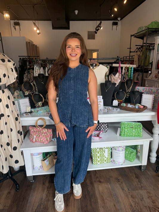 Golden Hour Denim Jumpsuit