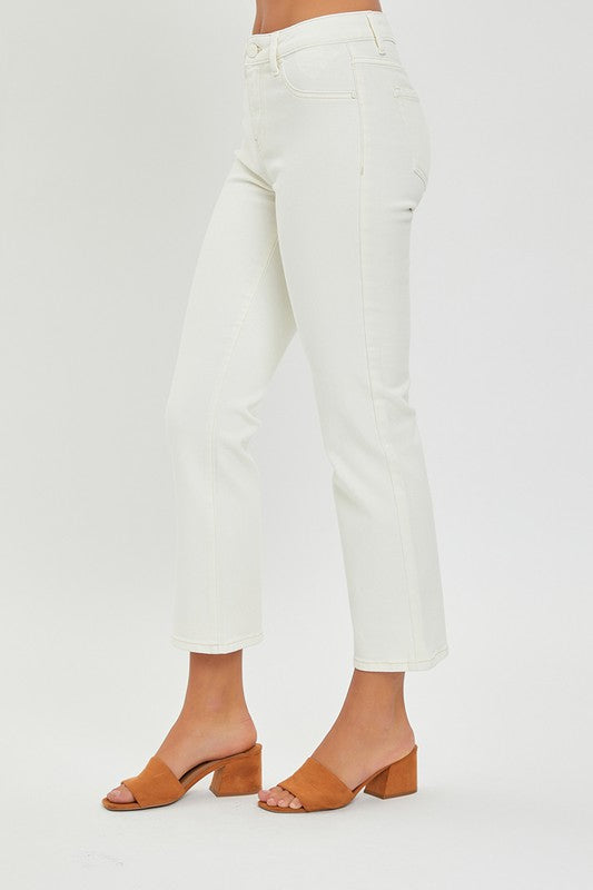 Mid Rise Cropped Risen Jeans