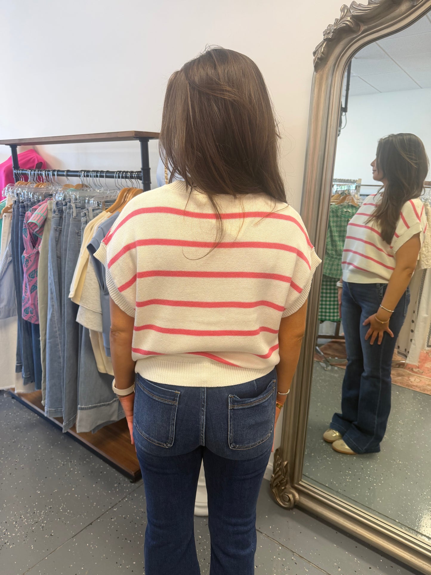 Striped Knit Sweater Vest