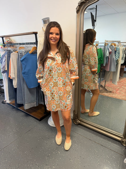 Sunset Tile Boho Dress