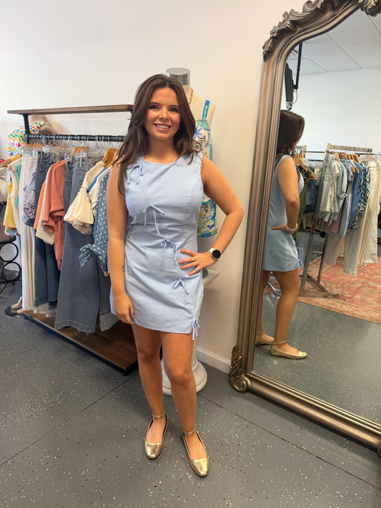 Blue Skies and Bows Mini Dress