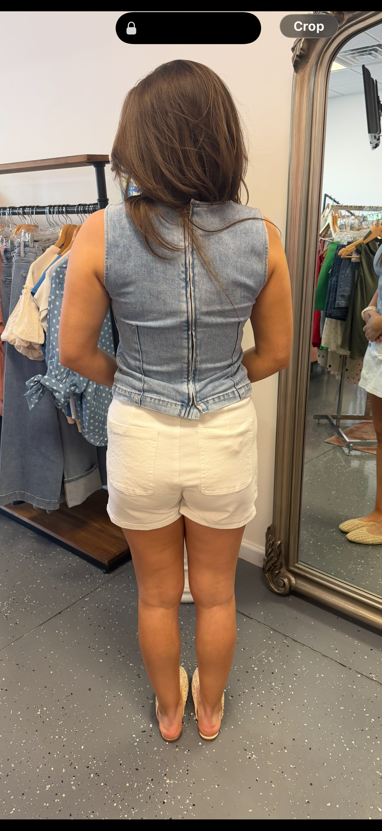 Three Button Denim Skort