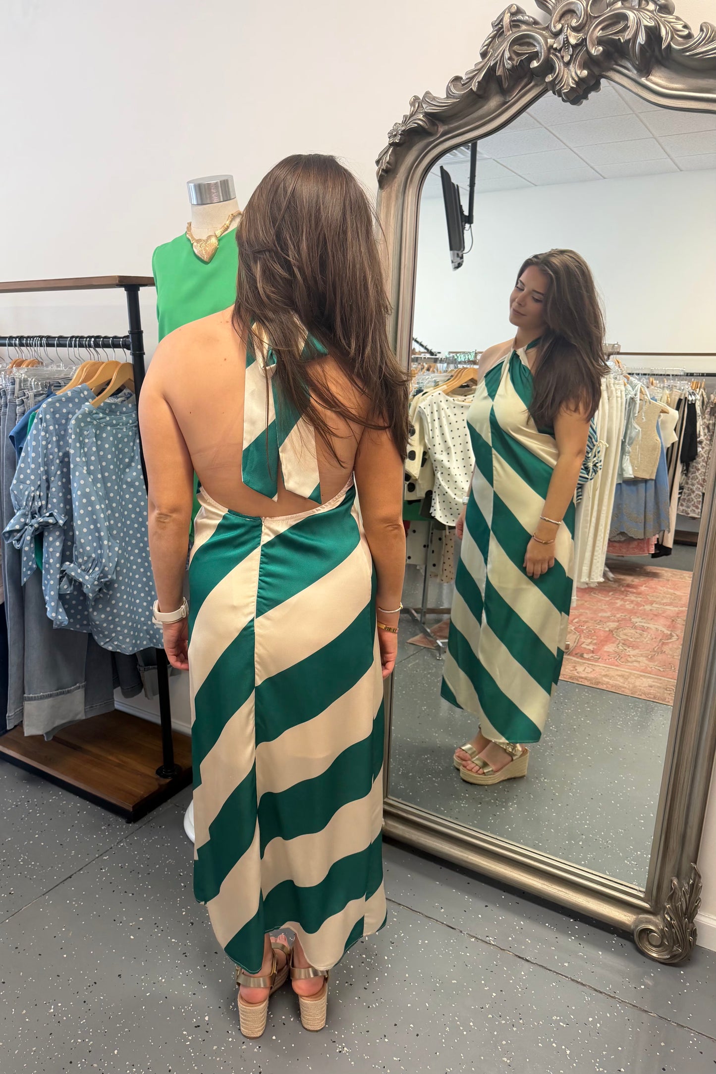 Halter Dress With Front Slit