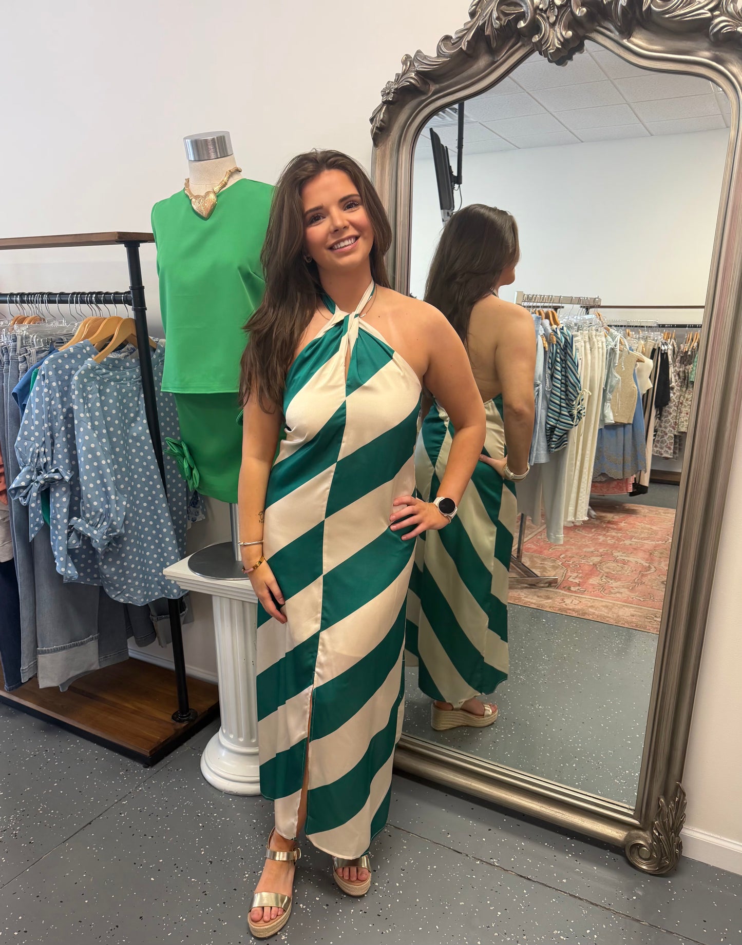 Halter Dress With Front Slit