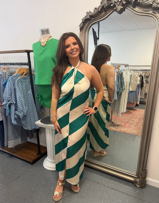 Halter Dress With Front Slit