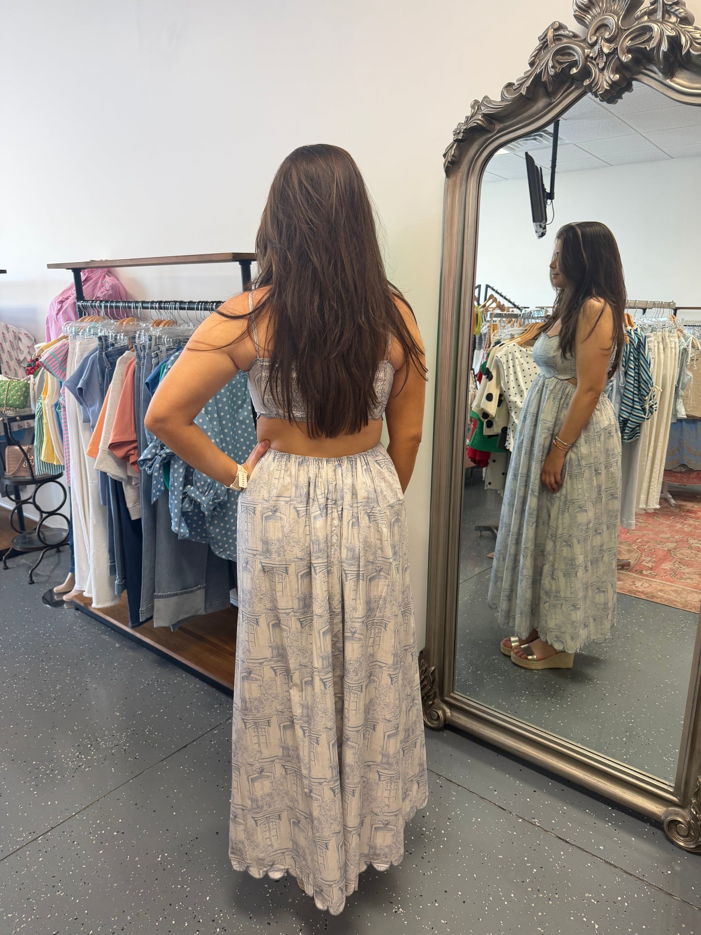 Scalloped Midi Dress