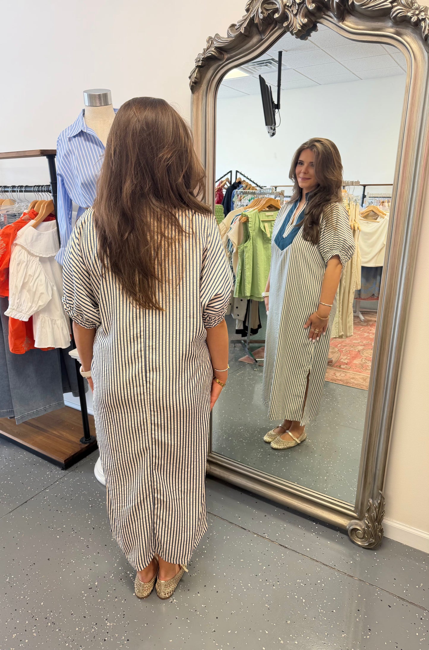 The Classic Striped Midi