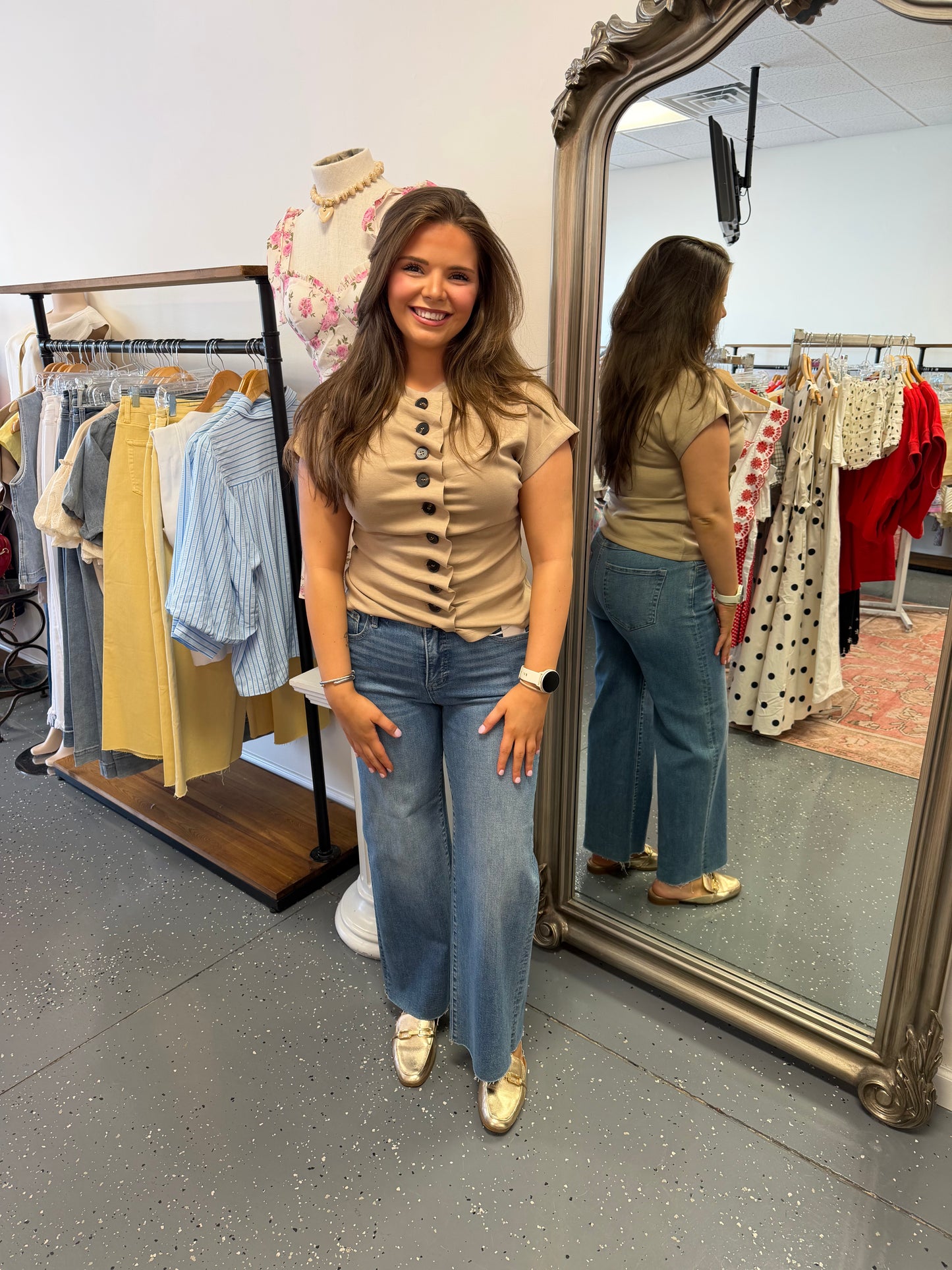 Sophie Grace Button Top