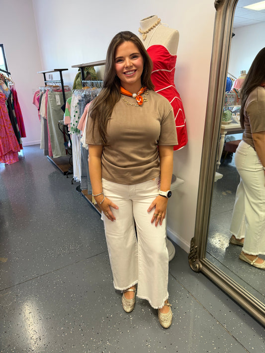 Round Neck Side Ruched Top