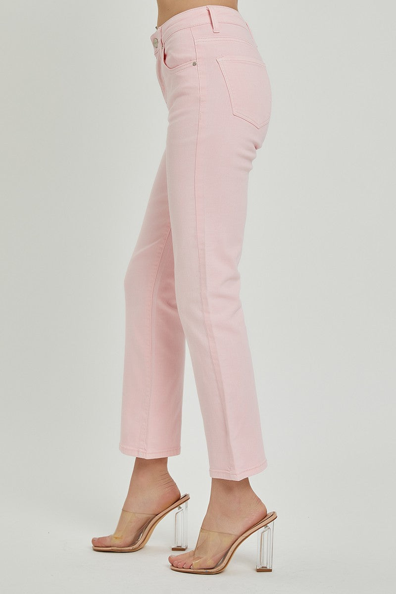 Soft Pink High Rise Risen Jeans