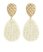 Raffia Teardrop Textured Earrings