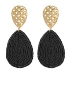 Raffia Teardrop Textured Earrings