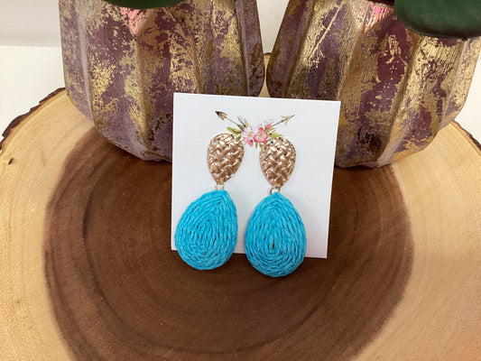 Raffia Teardrop Textured Earrings