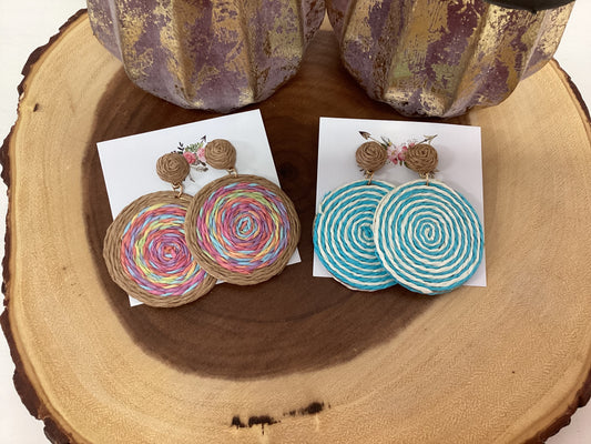 Swirl Raffia Earrings