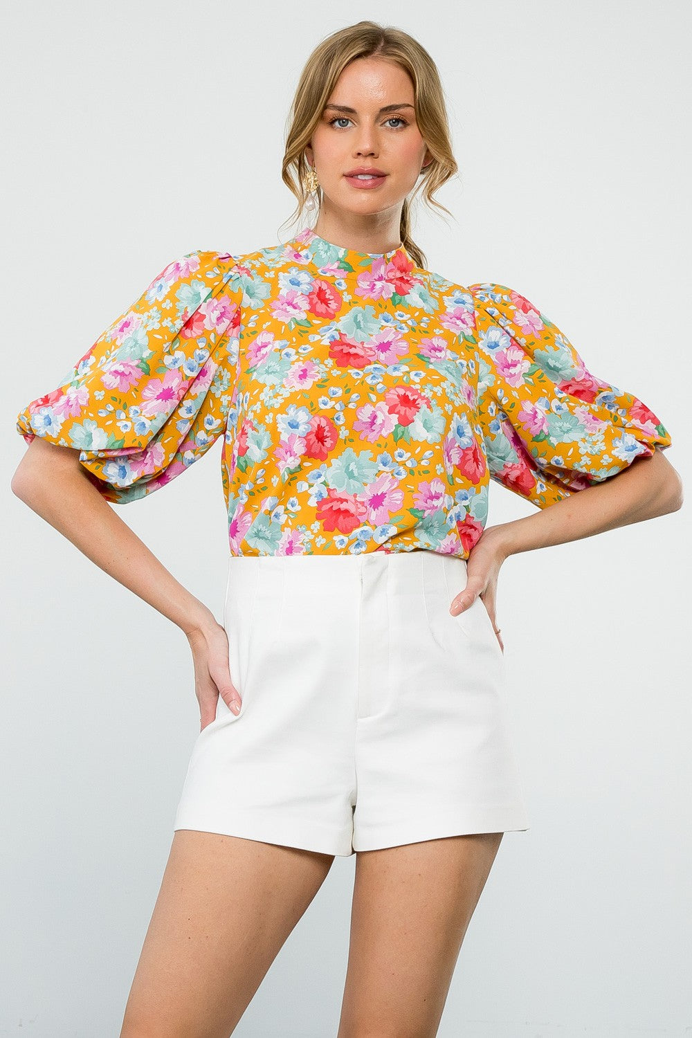 Floral Puff Sleeve Blouse