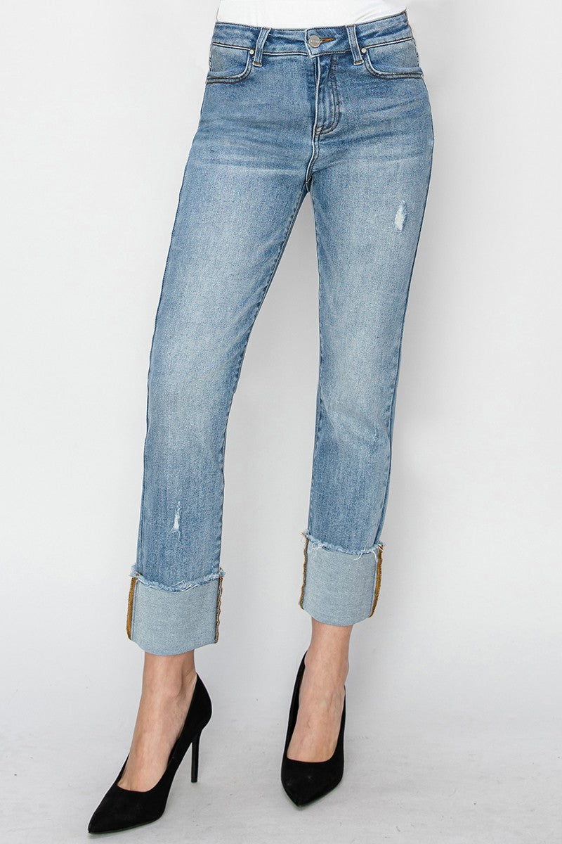 Risen High Rise Cuffed Jeans