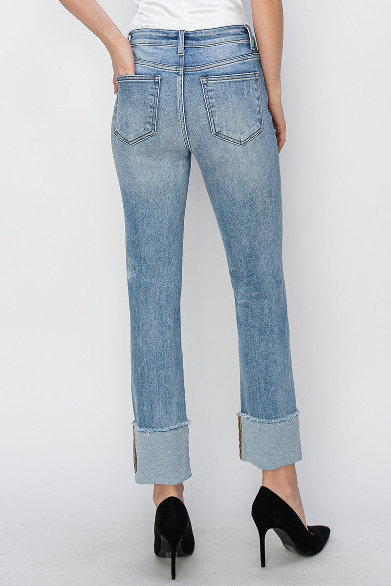 Risen High Rise Cuffed Jeans