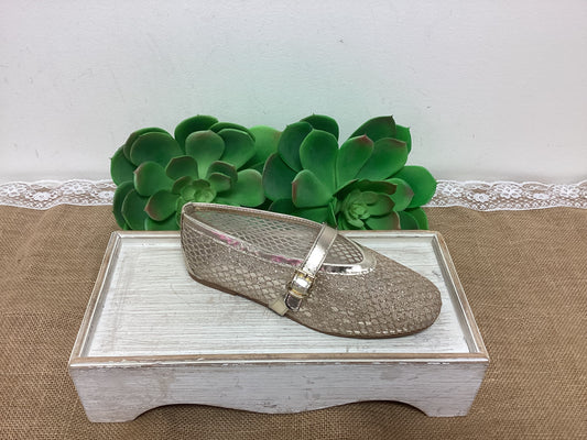 Fishnet Mesh Round Ballet Flats