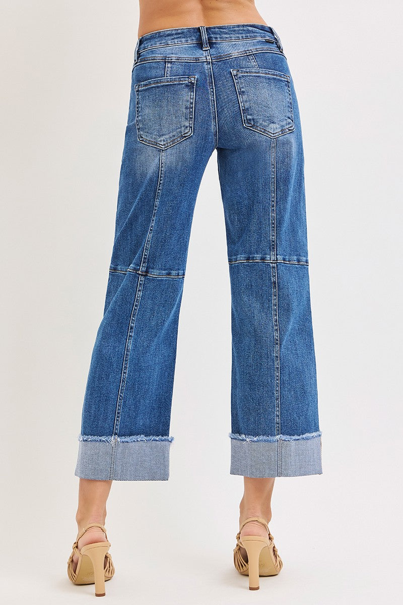 Slouchy Crop Wide Seam Jeans