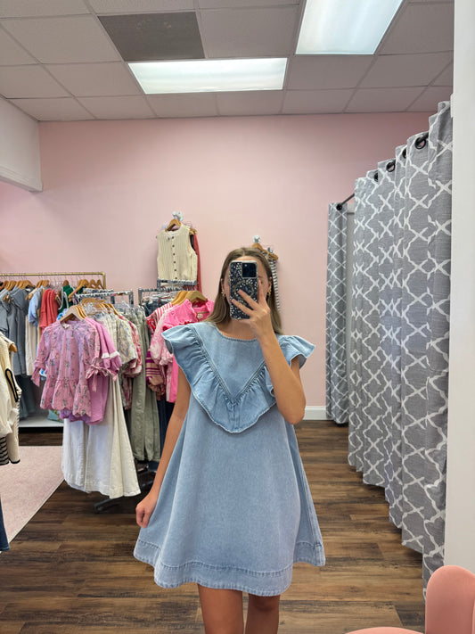 Adventure Awaits- Denim Dress