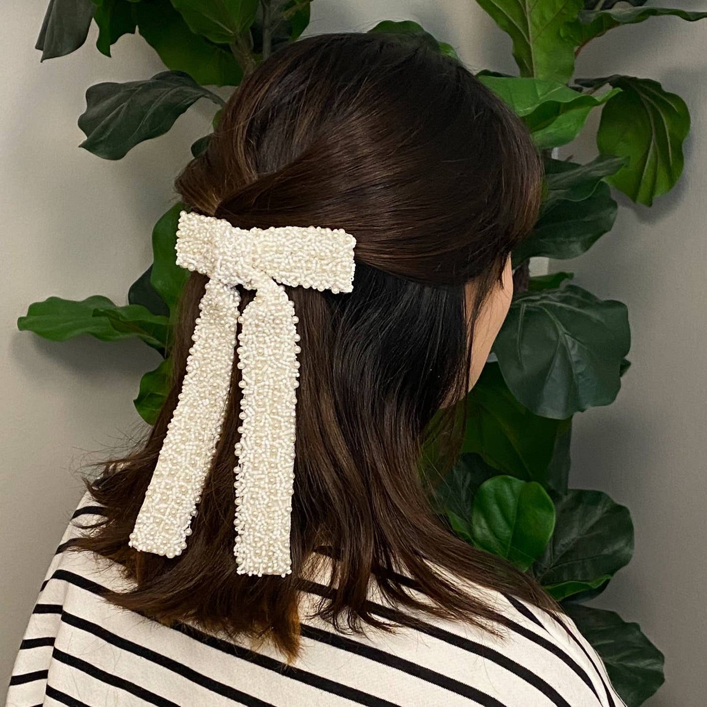 Seed Bead and Pearl Hairbow