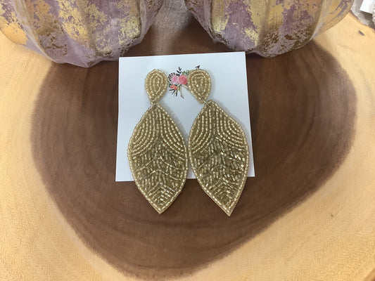 Bead Leaf Earrings